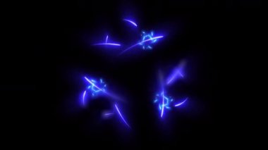 Dönen proton ve nötronları gösteren bir atomun 3 boyutlu çizimi.
