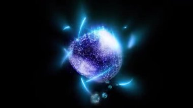 Çekirdeği proton ve nötronlarla gösteren bir atomun 3 boyutlu çizimi.