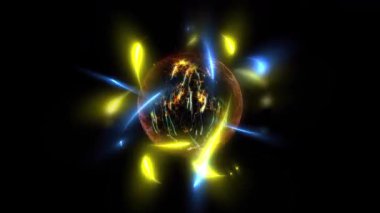 Çekirdeği proton ve nötronlarla gösteren bir atomun 3 boyutlu çizimi.