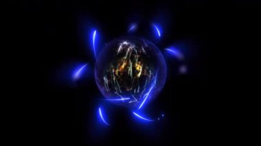 Çekirdeği proton ve nötronlarla gösteren bir atomun 3 boyutlu çizimi.