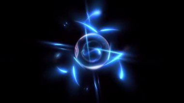 Çekirdeği proton ve nötronlarla gösteren bir atomun 3 boyutlu çizimi.