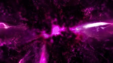 Parlak bokeh ışıkları uzayda derin ve geleceksel bir atmosfer yaratır..