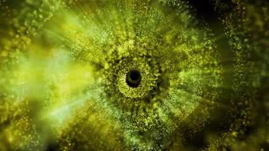 Büyüleyici bir manzara. Galaksinin spirali düzgün bir şekilde döner, göktaşları ve plazma akıntıları yayar..