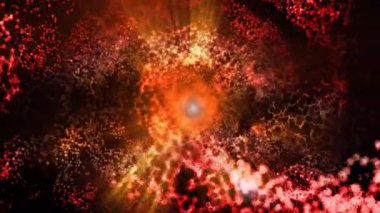 Büyüleyici bir manzara. Galaksinin spirali düzgün bir şekilde döner, göktaşları ve plazma akıntıları yayar..