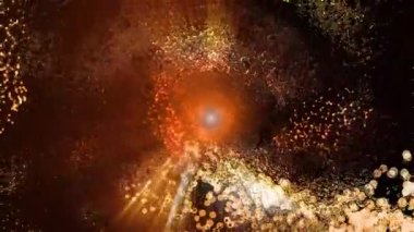 Büyüleyici bir manzara. Galaksinin spirali düzgün bir şekilde döner, göktaşları ve plazma akıntıları yayar..
