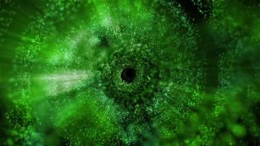 Büyüleyici bir manzara. Galaksinin spirali düzgün bir şekilde döner, göktaşları ve plazma akıntıları yayar..