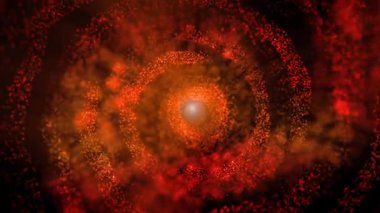 Büyüleyici bir manzara. Galaksinin spirali düzgün bir şekilde döner, göktaşları ve plazma akıntıları yayar..