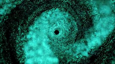 Büyüleyici bir manzara. Galaksinin spirali düzgün bir şekilde döner, göktaşları ve plazma akıntıları yayar..