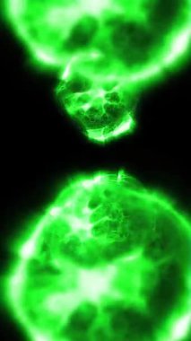 Hücre bölünmesini mikroskopla incelemek. Herhangi bir tıbbi, teknolojik ve benzer proje için hücrelerin soyut animasyonu.