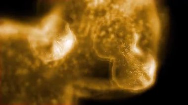 Hücre bölünmesini mikroskopla incelemek. Herhangi bir tıbbi, teknolojik ve benzer proje için hücrelerin soyut animasyonu.