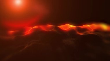 Parlak enerjinin sihirli dalgaları. Yüksek teknoloji gökkuşağı ışık parçacıkları ve bokeh enerjisi.