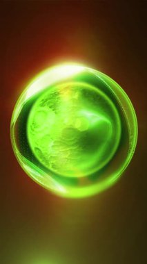 Neon enerji alanıyla çevrili bir gezegen şeklinde bir küre..