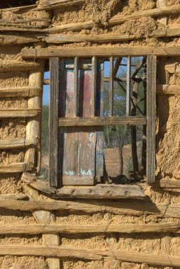 old window in a city