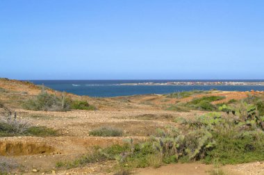 İsrail 'in güneyindeki Akdeniz sahili manzaralı.