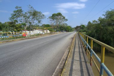 Şehir manzarası ve parktaki nehir.