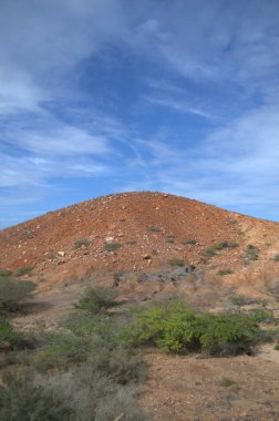 İsrail 'in kuzeyindeki Negev Çölü manzarası.