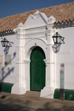 Kolombiya 'daki Cartagena şehrinin eski sömürge tarzı binası.