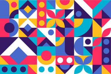 arkaplan deseni akış eğrileri ve desenleri ile uyumlu çok renkli geometrik bileşim