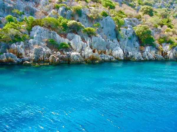 Mediterranean Sea! The beauty of Turkey!The stunning blue Mediterranean Sea! An island with trees