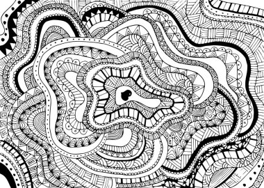 Kalp ile soyut arkaplan karalama deseni