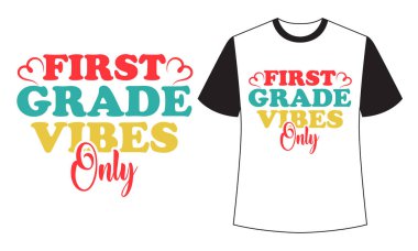 Harf ve metin içeren renkli t-shirt 'ün vektör illüstrasyonu