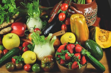 Masada sağlıklı organik gıda var..