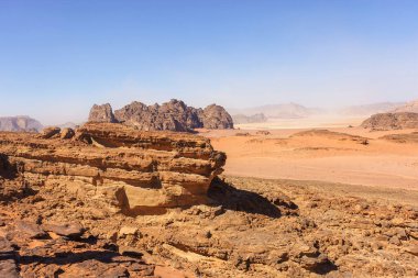 Ürdün 'de vadi romu çöl manzarası