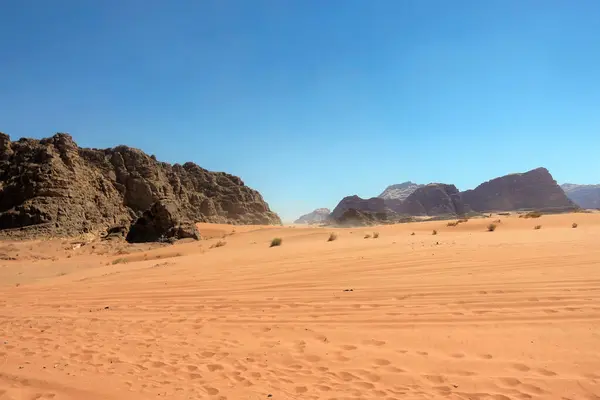 landscape with desert in wadi rum desert