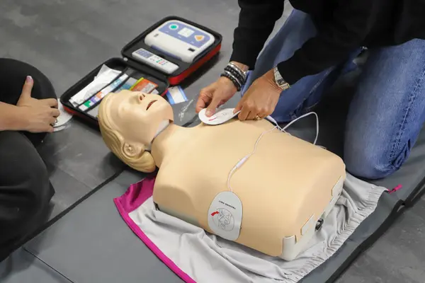 BLSD defibrilatör kullanma kursu. İlk yardım kursu - şirket güvenliği - Kalp masajı - Temel Yaşam Desteği