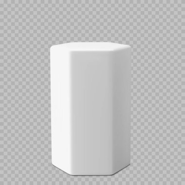 White plinth platformu. Ürün sunumu için 3d yuvarlak boş stand temeli. 