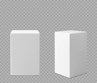 White plinth platformu. Ürün sunumu için 3d yuvarlak boş stand temeli. 