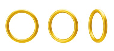 Vektör altın yüzük çerçevesi. Yuvarlak pankart. Siyah şeffaf bir arkaplanda izole edilmiş. Vektör illüstrasyonu