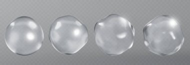 Kozmetik nemlendirici su molekülü, Kozmetik Özü, Sıvı baloncuk, şeffaf arkaplan üzerinde Sıvı kabarcığın içindeki molekül