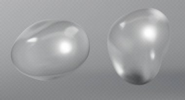 Kozmetik nemlendirici su molekülü, Kozmetik Özü, Sıvı baloncuk, şeffaf arkaplan üzerinde Sıvı kabarcığın içindeki molekül