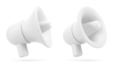 Gerçekçi 3D megafon, hoparlör. 3D sarı megafon