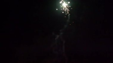 Havai fişeklerin göz kamaştırıcı görüntüsü Büyük bir kutlamayla Gece Gökyüzünü aydınlatıyor