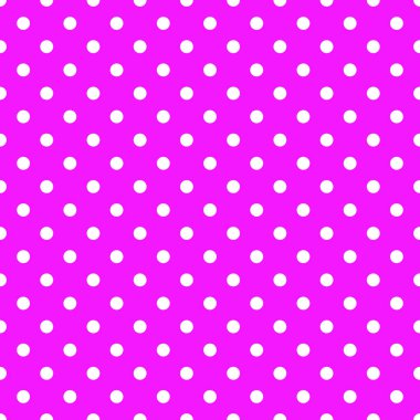 Modern Tasarım İçin Canlı Pembe Arkaplanda Beyaz Noktalı Renkli Polka Benek Deseni