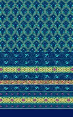 Geometric floral pattern print shirt design for print clipart
