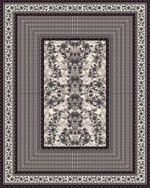 Indiase Dupatta Kantha Borduurwerk Kunstwerk Tapijt Voor Digitale Textielprint Fancy — Stockfoto
