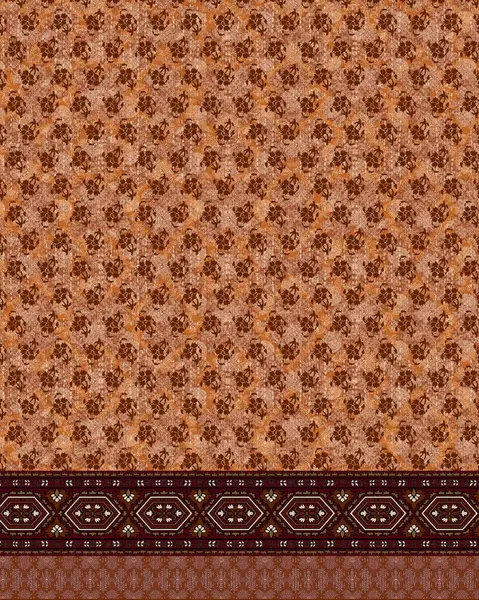 印度Dupatta Kantha绣花地毯用于数字纺织品印花 奇形怪状数字无缝几何背景设计彩绘 复古库尔蒂斯复古地毯印刷设计说明 — 图库照片