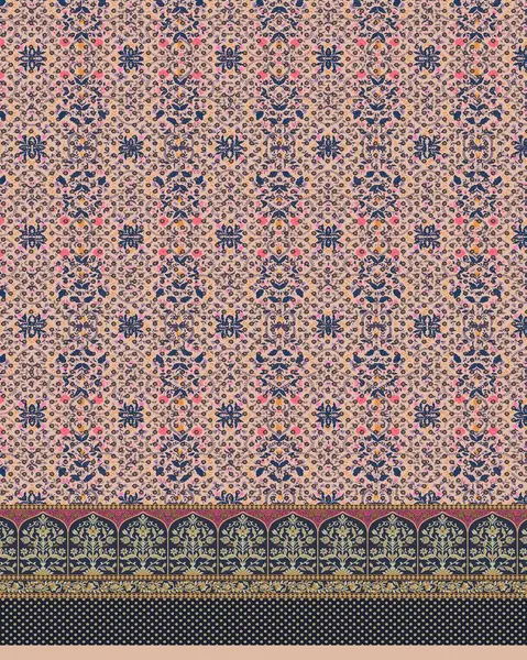 Indiase Dupatta Kantha Borduurwerk Kunstwerk Tapijt Voor Digitale Textielprint Fancy — Stockfoto