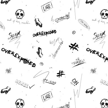 Patterns with Cute Ghosts. Helloween pattern. Halloween Black and White Seamless Background with Cartoon Ghosts..Retro Halloween Ghosts Bundle, Ghosts Set For Graphic Designers, Gradient Backgrounds clipart