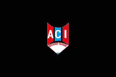 ACI Üçgen harfli logo dizaynı. Monogram harfi ACI logo tasarım vektör şablonu