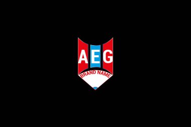 AEG harfli logo vektör tasarımı, AEG basit ve modern logo. AEG lüks alfabe tasarımı