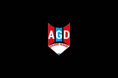 AGD harfli logo vektör tasarımı, AGD basit ve modern logo. AGD lüks alfabe tasarımı