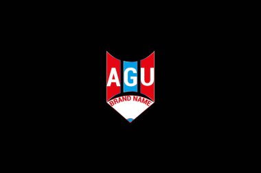 AGU harfli logo vektör tasarımı, AGU basit ve modern logo. AGU lüks alfabe tasarımı