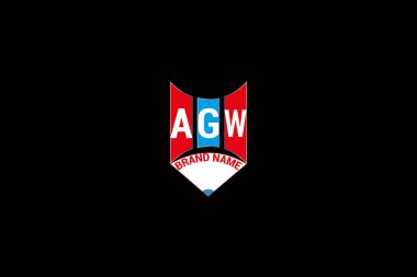 AGW harfli logo vektör tasarımı, AGW basit ve modern logo. AGW lüks alfabe tasarımı