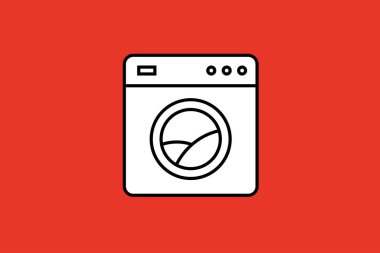 Çamaşır makinesi simgesi. Çamaşır sembolü. Vektör illüstrasyonu.