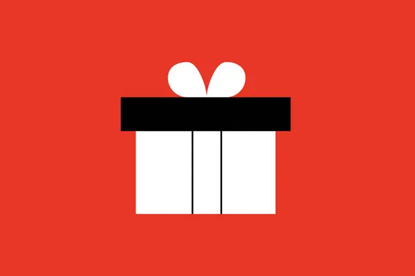 Gift box icon. Flat design. Vector illustration. Stock image.
