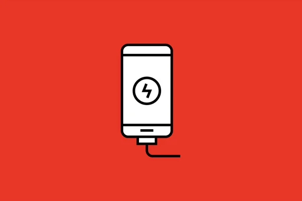 power bank icon on red background. power bank icon. power bank vector icon